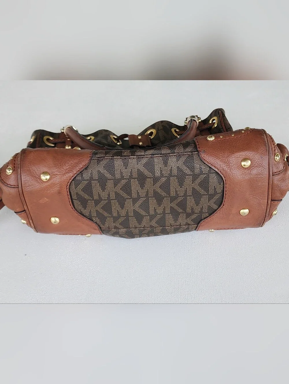Vintage Michael Kors Brown Logo Drawstring Tote